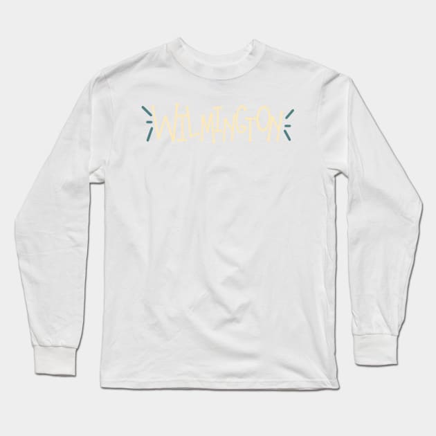 Wilmington Handlettering Yellow Long Sleeve T-Shirt by trippyzipp